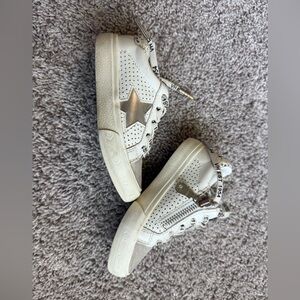 Vintage Havana White and Gold Kids Sneakers